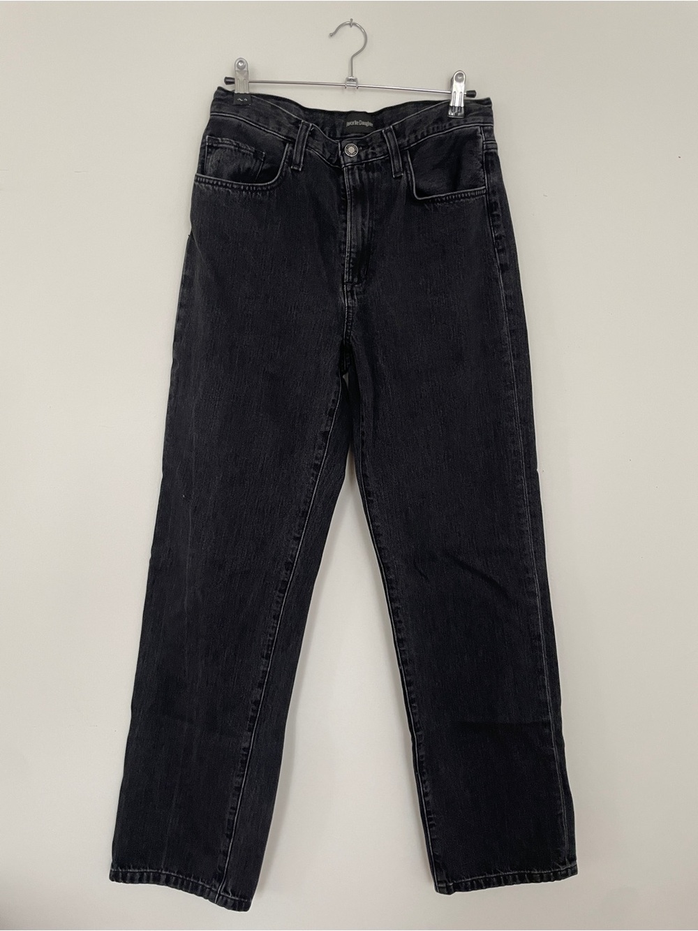 Favorite Daughter Washed Black High-Rise Jeans 25 oversized loose boyfriend 32